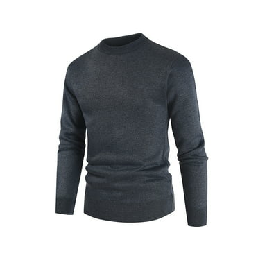 MT-Pste Mens Black Letter Print Knit Top Long Sleeve Jumper Soft Sweater 